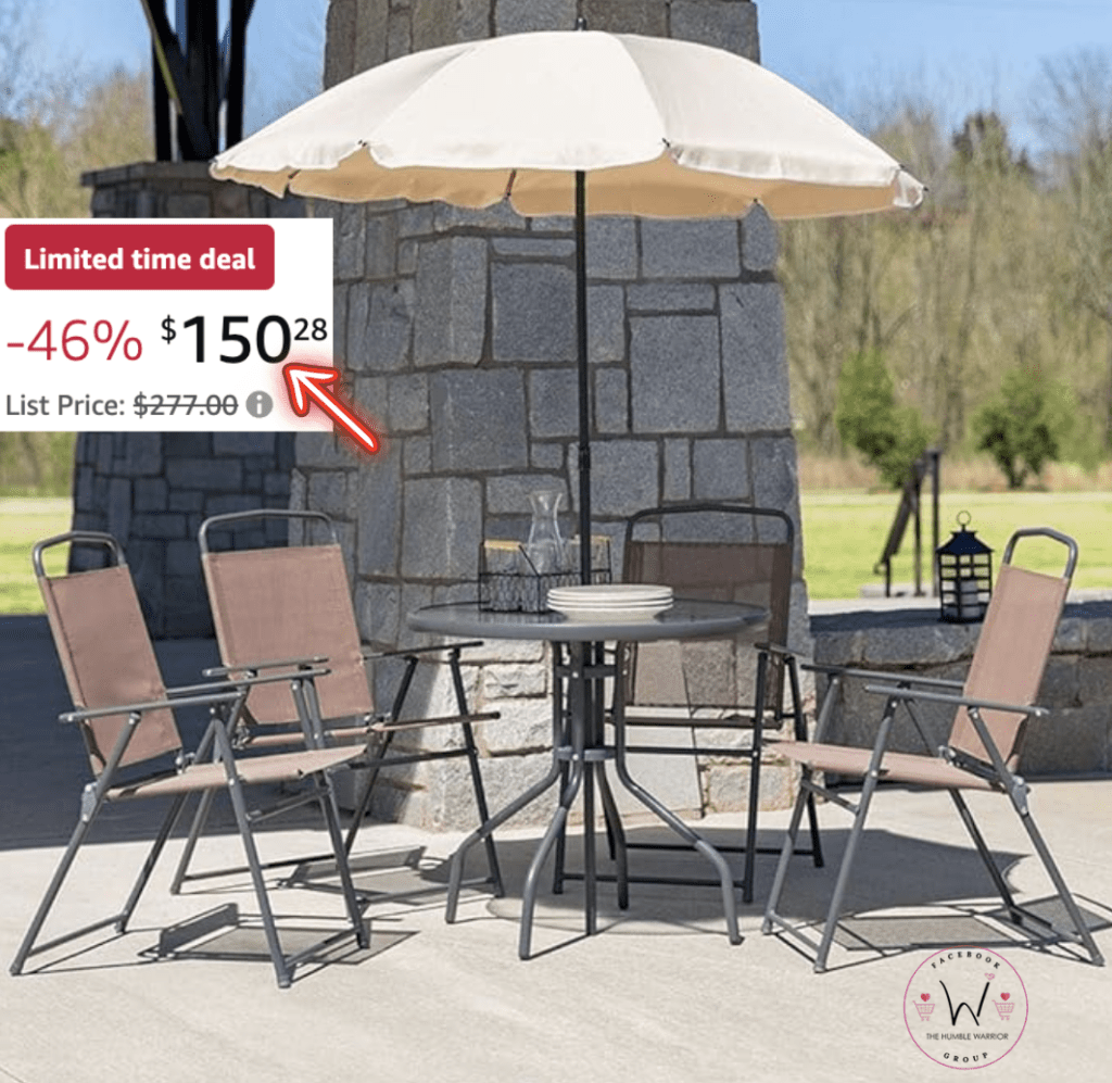 Flash Furniture Nantucket 6-Piece Patio Dining Set with a Glass Table!